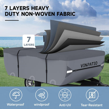 Funda plegable para caravana, impermeable, anti-UV, correas anti-viento.