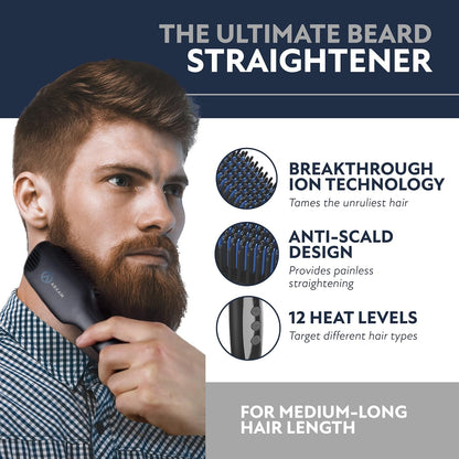 Alisador de barba y cabello Arkam para hombres, anti-quemaduras.