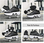 Patines Tipo Tenis Con Ruedas Ocultas Retráctiles EUR 38 25.3CM Negro