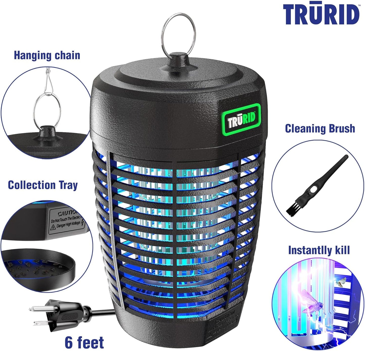 Exterminador de insectos al aire libre, Trurid, matamoscas eléctrico.