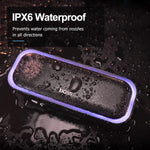 Altavoz Bluetooth, sonido estéreo, DOSS SoundBox Pro, IPX6 impermeable.