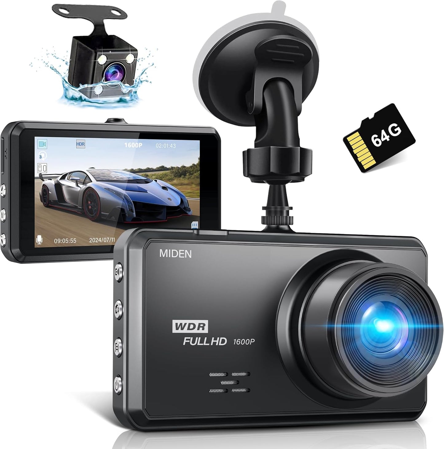 S7 2.5k Dash Cam Delantera Y Trasera, Tarjeta Sd De 64g.