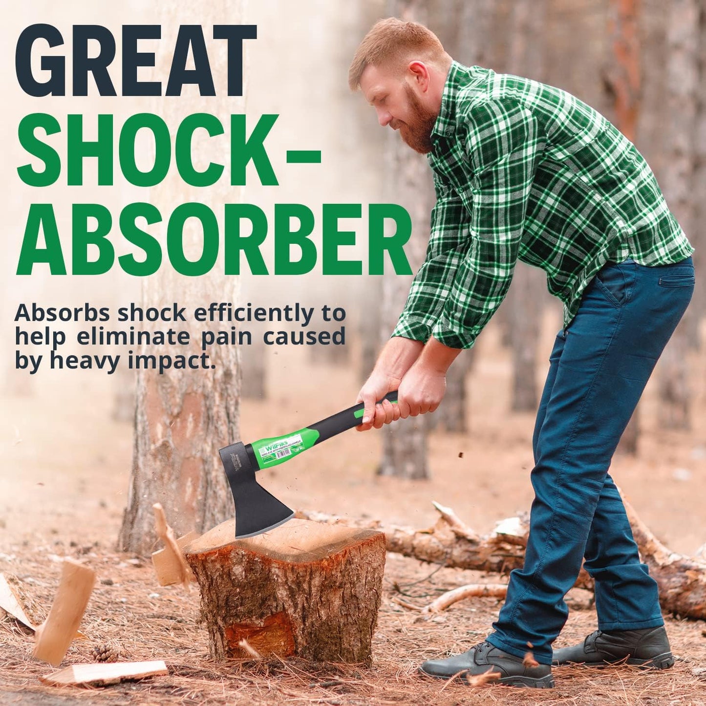 WilFiks Hacha de corte, para división de madera y leñado.