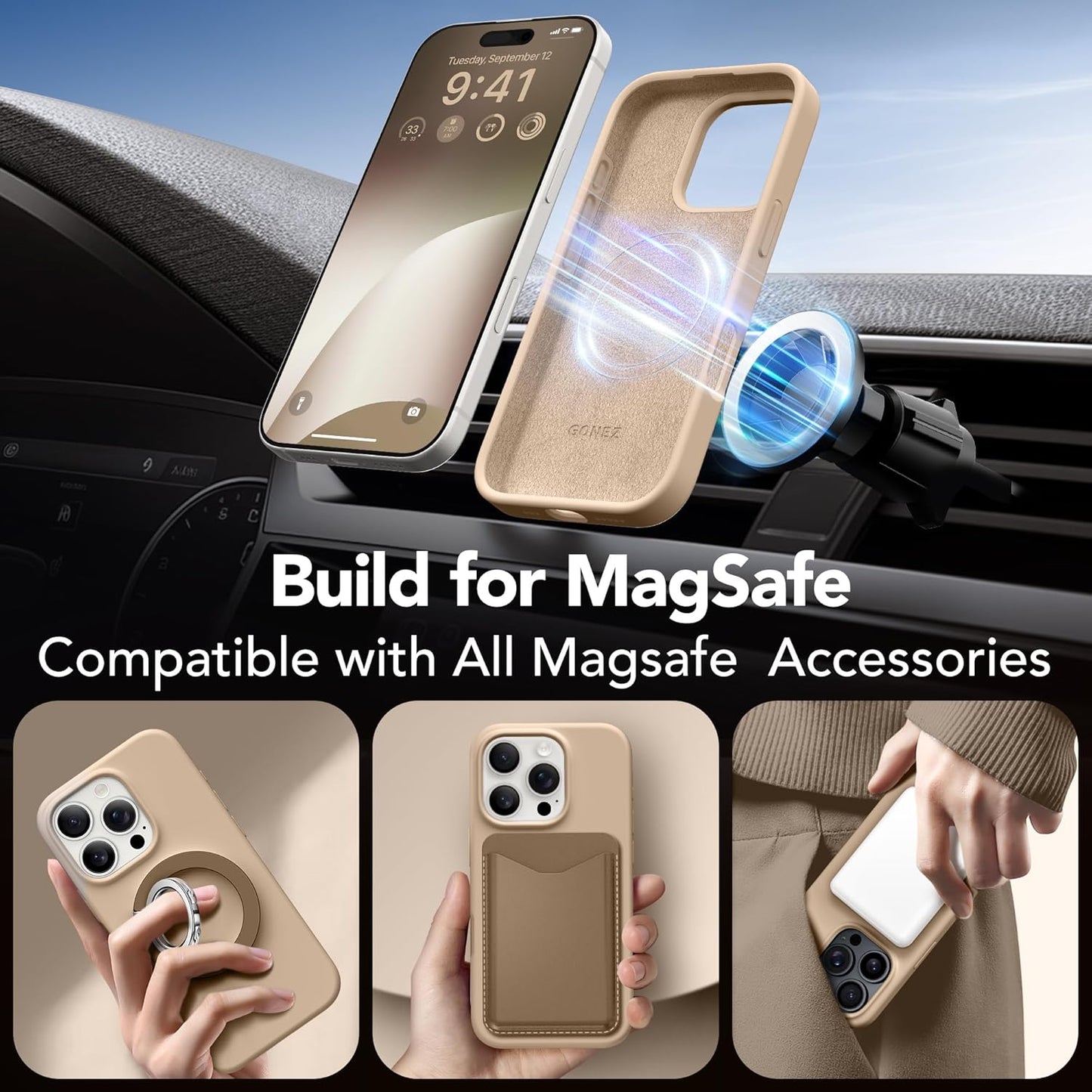 Funda GONEZ magnética para iPhone 16 Pro Max, Magsafe.