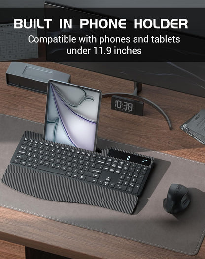 Combo De Mouse Inalámbrico Para Teclado Y Teclado Ergonómico Retroiluminado