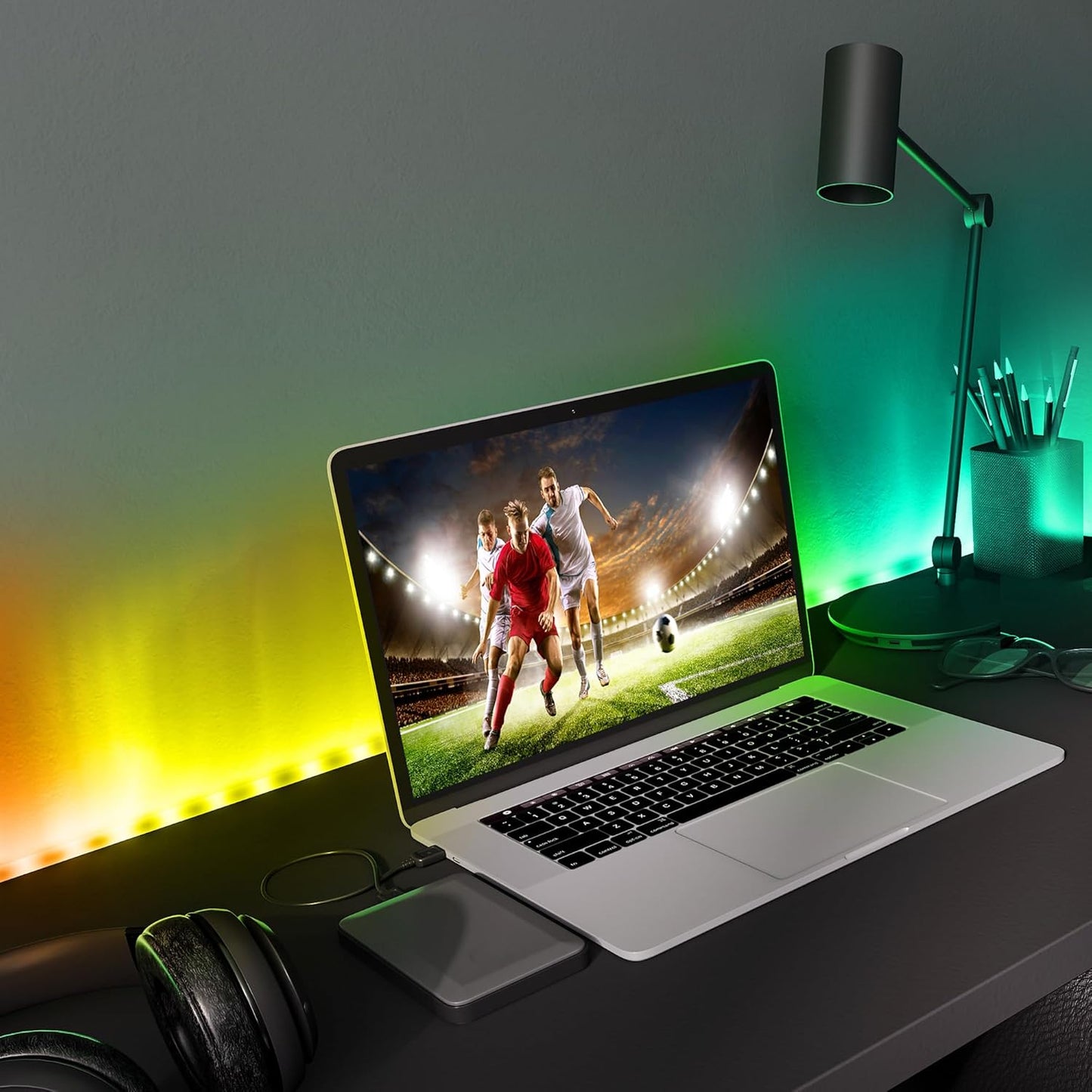 Tira de luces LED RGBIC, de 100 pies, Monster Smart, LED540.