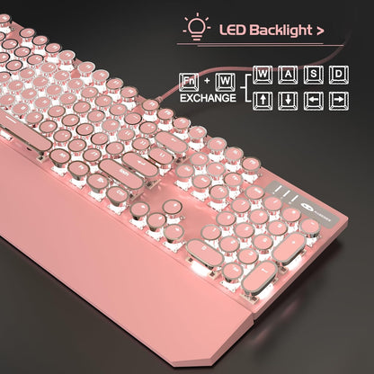 Teclado mecánico para juegos, MageGee, retroiluminado c/cable.