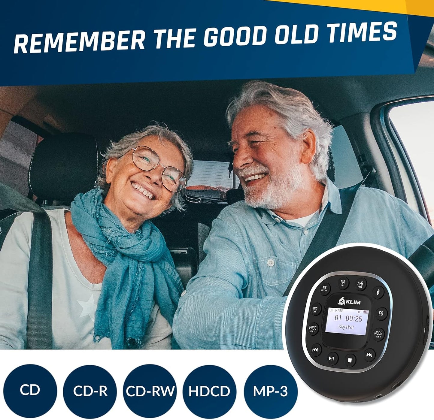 Reproductor de CD portátil, KLIM Journey, radio FM, tarjeta SD.