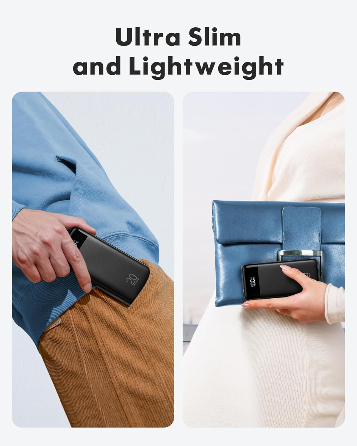 Charmast-Cargador portátil negro de 20000 mAh con 4 cables