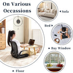Silla de piso CoVibrant ergonómica plegable respaldo de malla, posabrazos