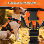 Arnés táctico Wingoin naranja, para perros medianos, reflectante ajustable