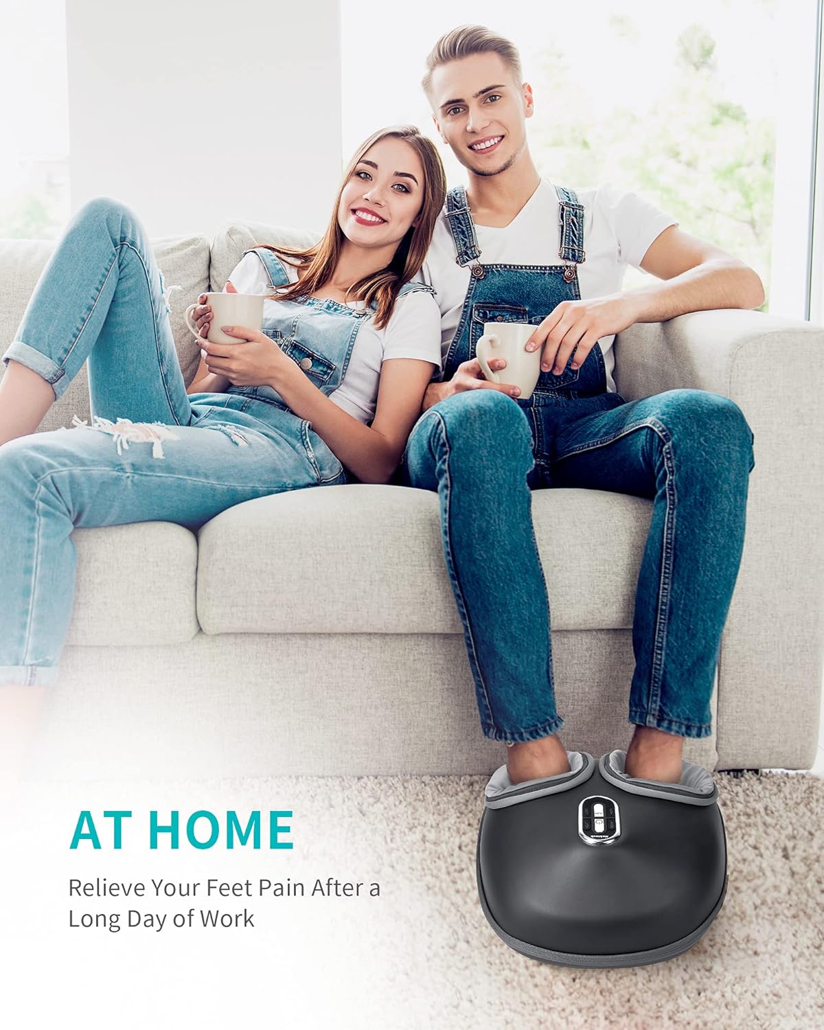 Masajeadora de pies con calor calmante, para masaje shiatsu, Nekteck