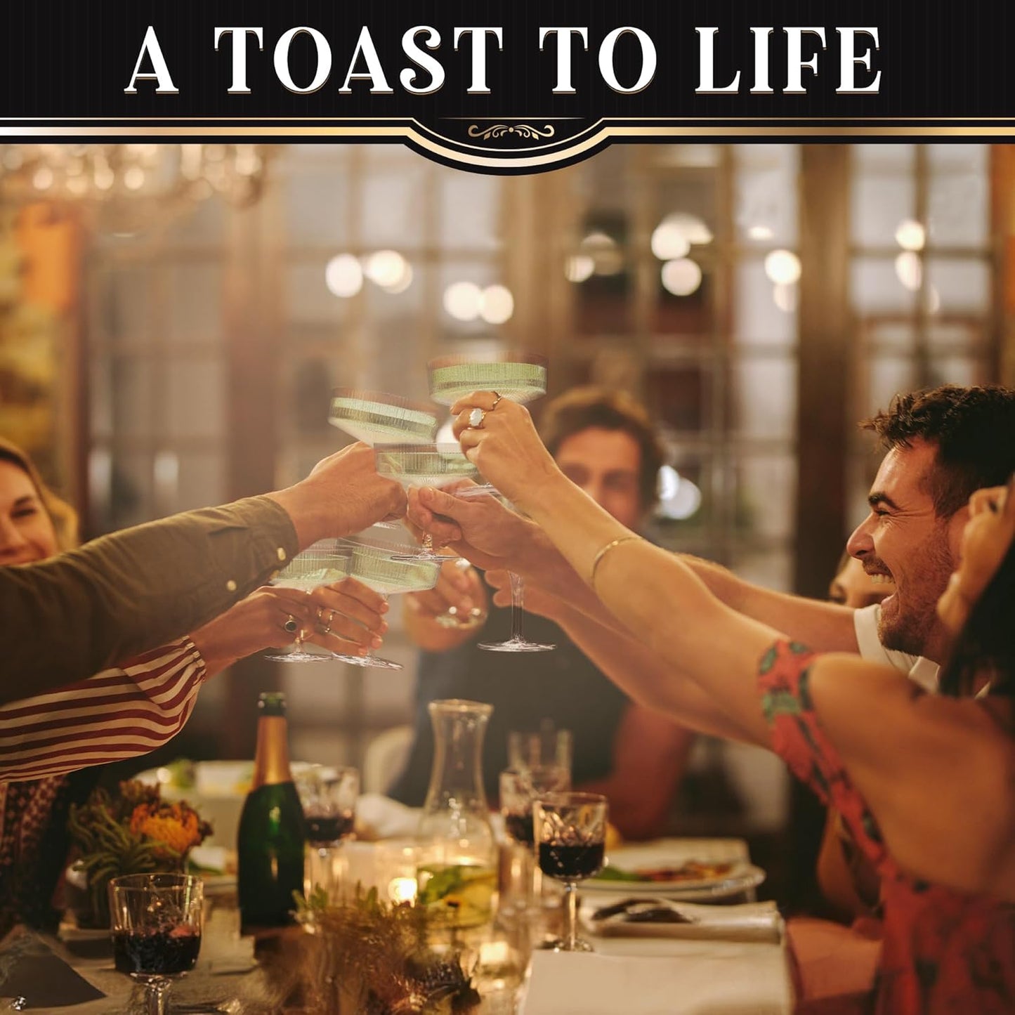 Juego de 4 copas de champán para café, cóctel vintage