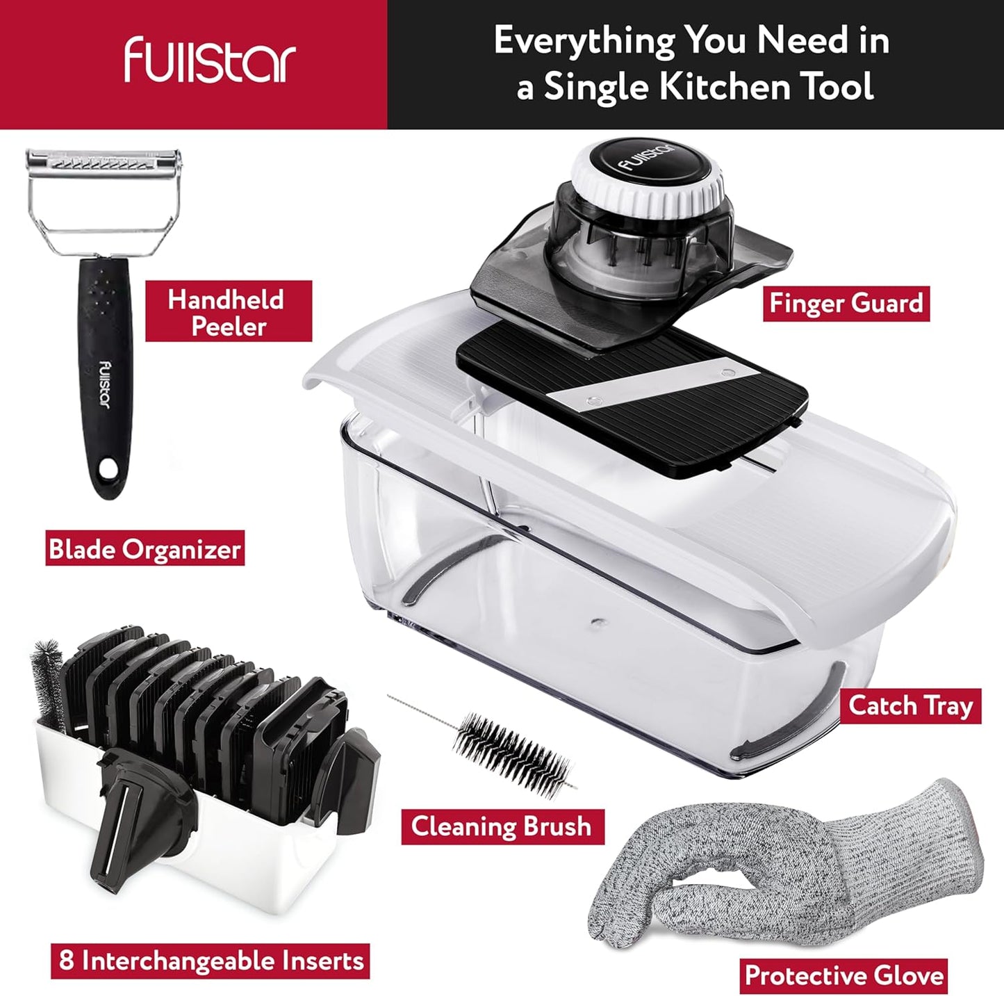 Cortador de mandolina para cocina, rallador, rebanador, espiralizador.