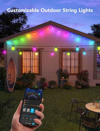 Guirnalda de luces inteligentes para exteriores Govee H7015, 48FT.
