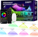 Luces permanentes KSIPZE para exteriores de 100FT, RGB+IC