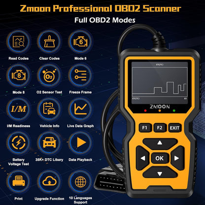 ZMOON ZM201 Scanner OBD2 Diagnóstico Automotriz Check Engine Reset