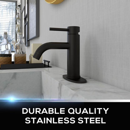 Grifo para lavabo de baño Mueller Premium, Monomando, negro mate.