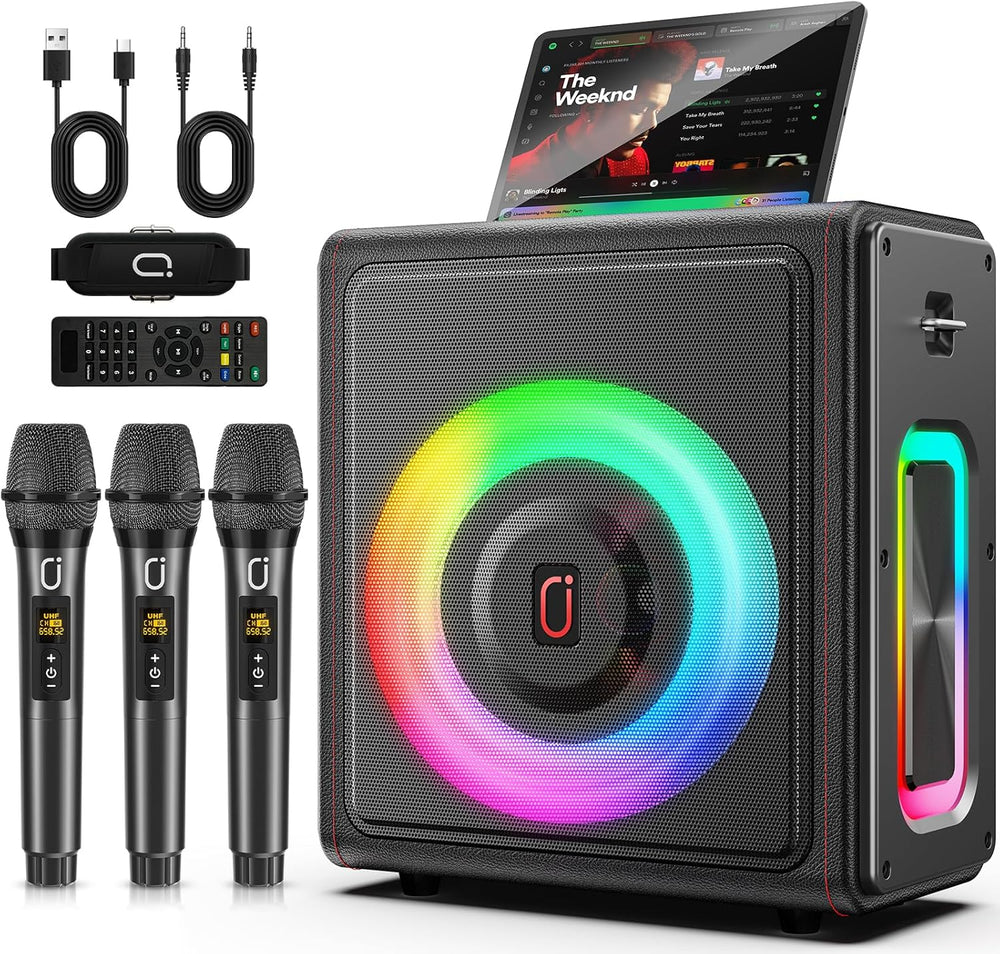 Karaoke PPMIC MS75-T Bluetooth 5.3 Con 3 Micrófonos RGB