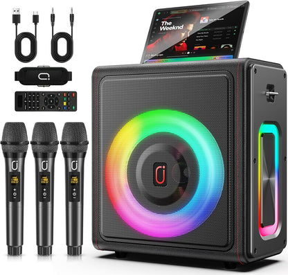 Karaoke PPMIC MS75-T Bluetooth 5.3 Con 3 Micrófonos RGB