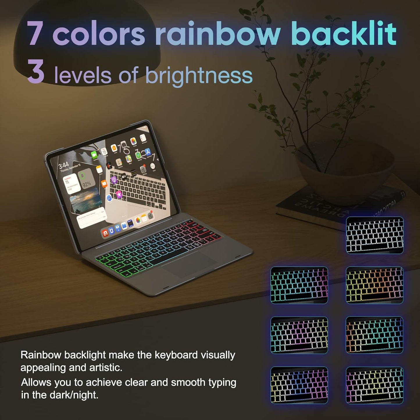 Funda de teclado desmontable para iPad Pro 12.9", DOQO.(USADO).