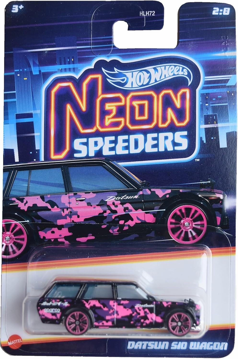 Mattel Hot Wheels Datsun 510 Wagon, Neon Speeders 2/8.