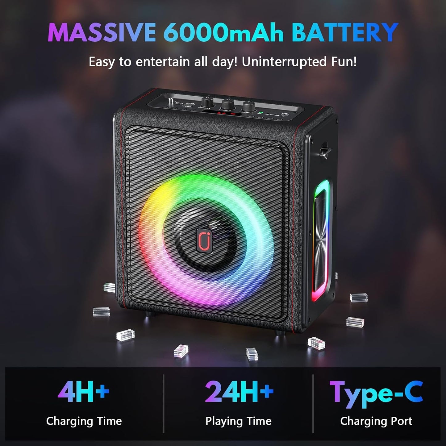 Máquina de karaoke, altavoz portátil Bluetooth 5.3.