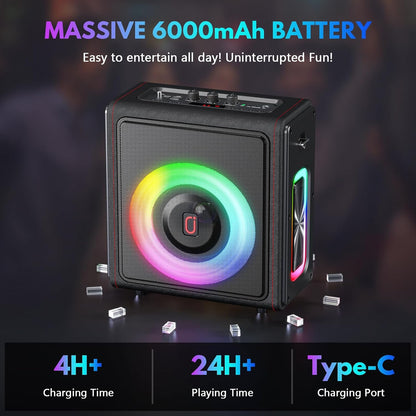 Máquina de karaoke, altavoz portátil Bluetooth 5.3.