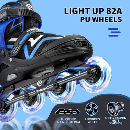 Patines En Línea Ajustables Con Luces LED TALLA XL 26CM