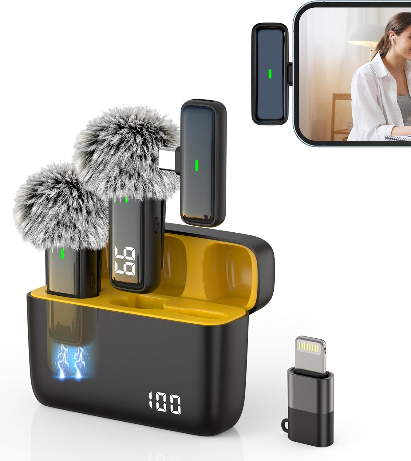 NPTCL - Micrófono inalámbrico para iPhone Android.