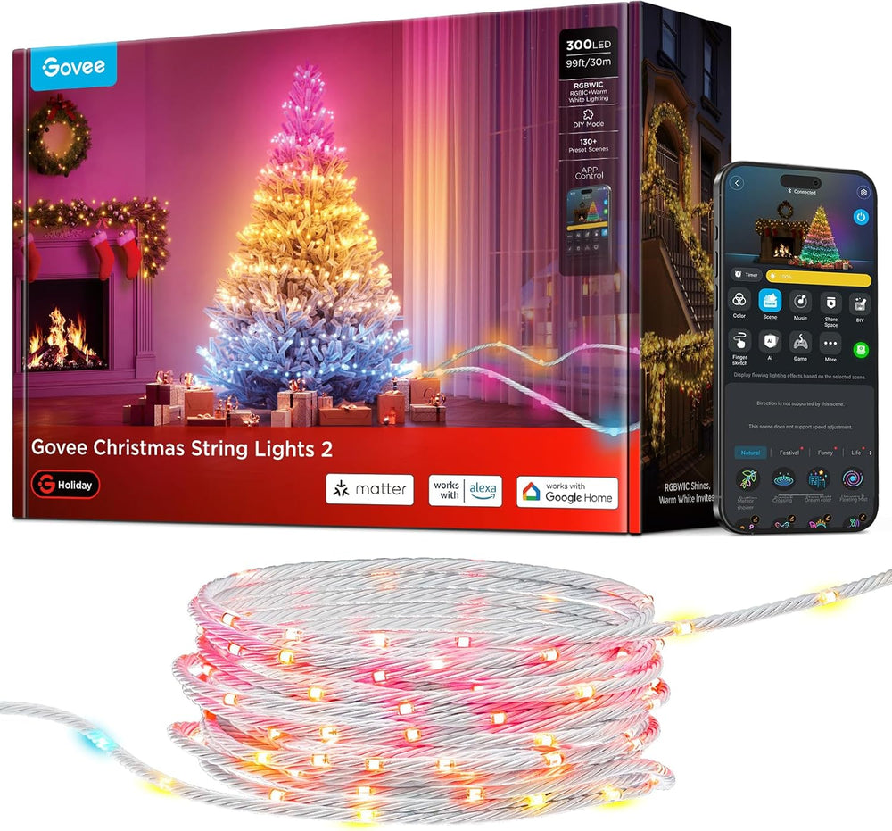 Luces Navideñas Govee, Christmas Lights 2, 30 mts, Smart LED, RGB.