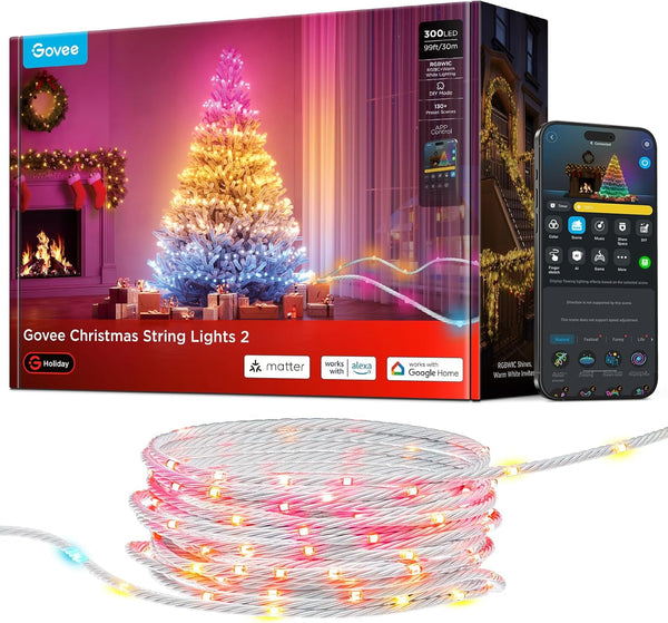Luces Navideñas Govee, Christmas Lights 2, 30 mts, Smart LED, RGB.