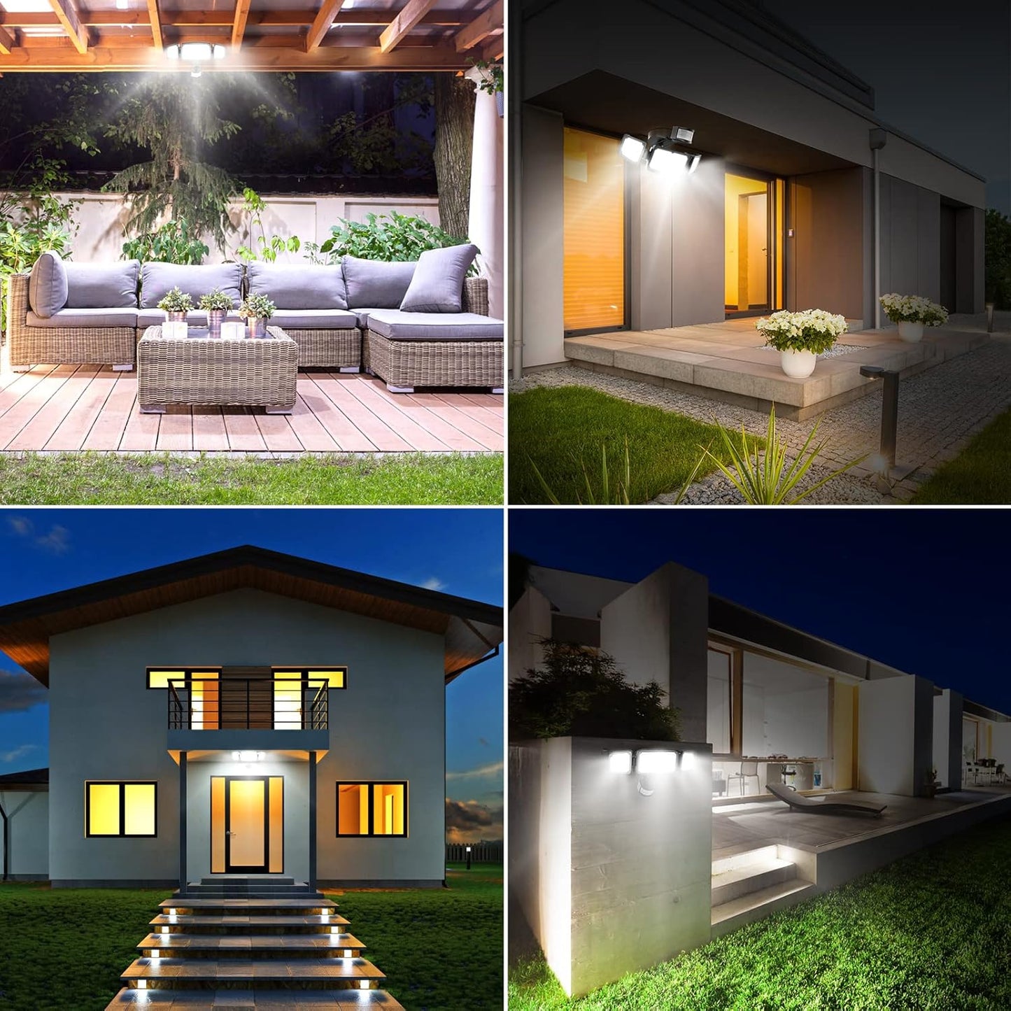 Paquete de 2 luces LED con sensor de movimiento para exteriores.