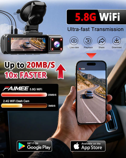 Dash Cam 3 Canales 4K GPS WiFi 128GB (USADO)