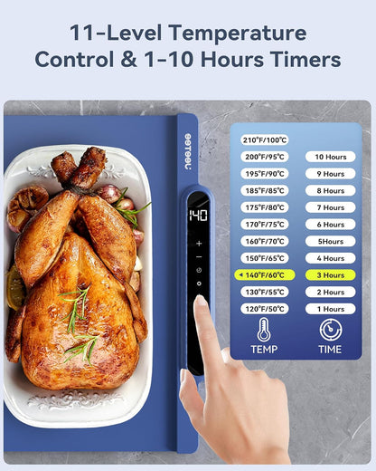 Tapete de calentamiento de alimentos, con temporizador, Silicon