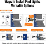 Luz LED de 1.5 pulgadas, para piscina, RGB, sin bordes.(USADA).