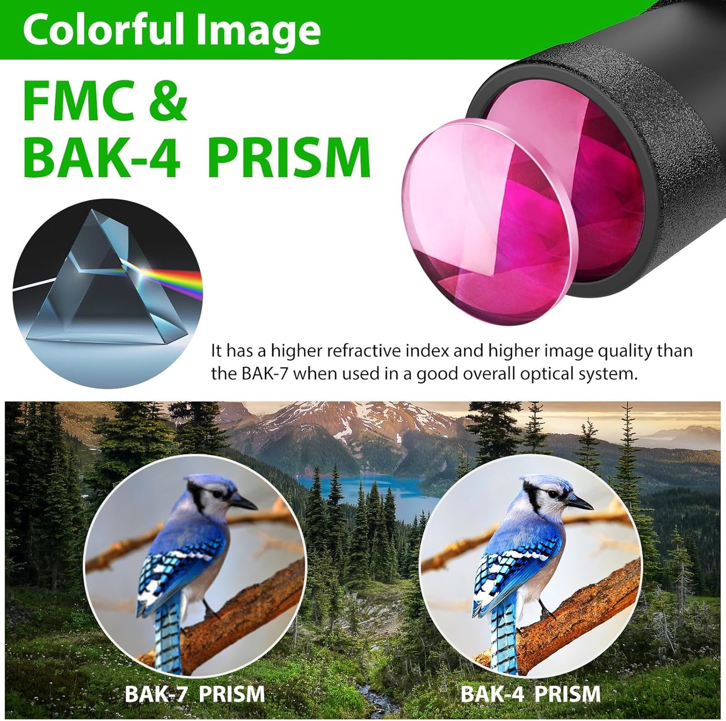 Telescopio monocular HD de 12 x 50 para teléfonos inteligentes, NAIYAFLY.