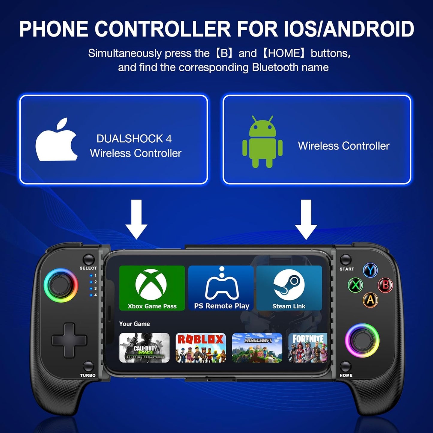 Controlador de Juego Móvil para iPhone/Android.