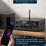 Receptor amplificador de audio estéreo KS-33BT