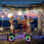 Bocina Karaoke JYX-S55 Bluetooth con 2 Micrófonos y Luces LED