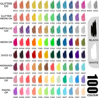 Bolígrafos de gel retráctiles, ZSCM de 100 colores, punta fina 0.039 in.