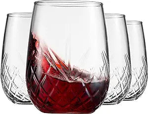 Juego de 4 copas de vino sin tallo , 20 onzas RORAEM