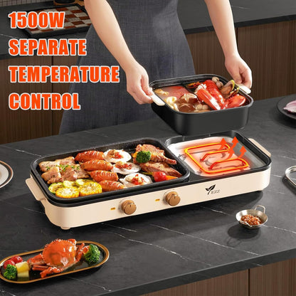 Parrilla eléctrica para interiores, 2 en 1, Control de Temp. (USADA).