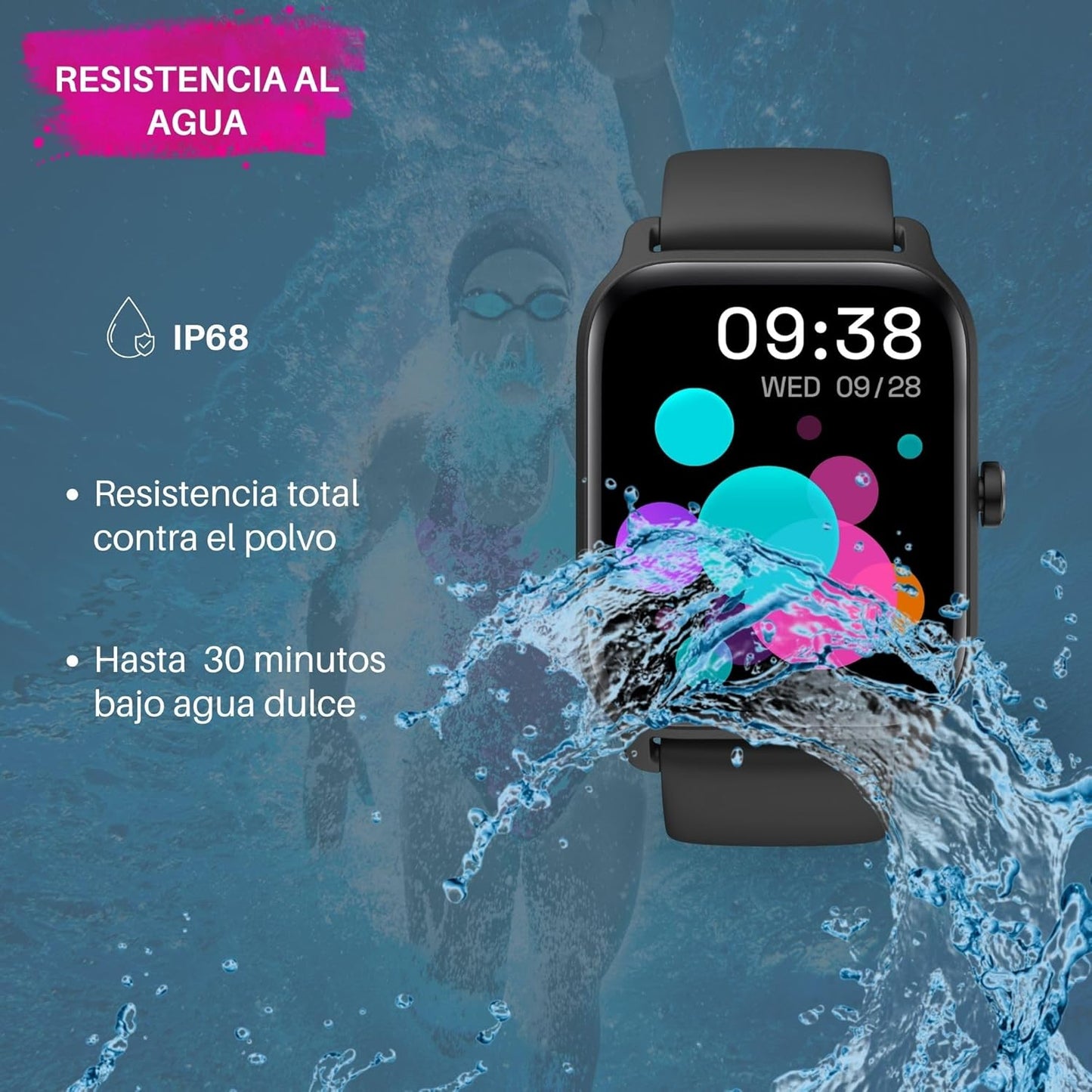 Reloj Inteligente Unisex, IP68 Alexa Integrado, Android iOS.