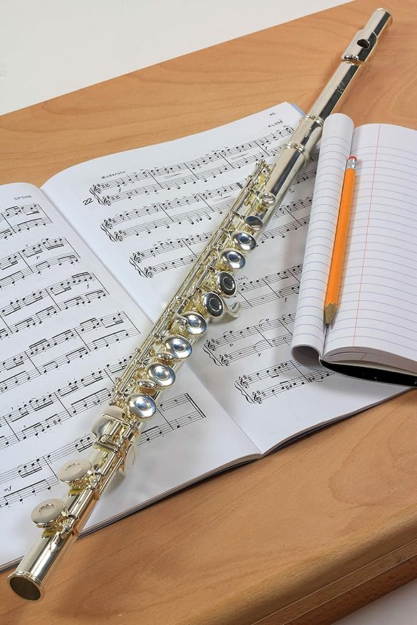 Flauta de Cobre Blanco Plateada con caja (USADO)