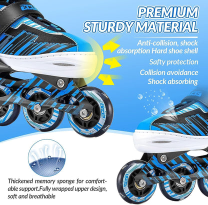 Patines en línea ajustables para niños y niñas con ruedas iluminadas. ECOO