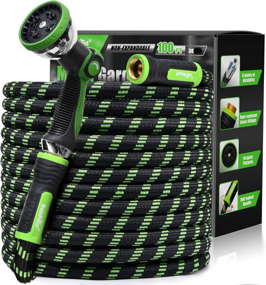 Manguera de jardín, 30mts, con boquilla de 10 modos de riego.