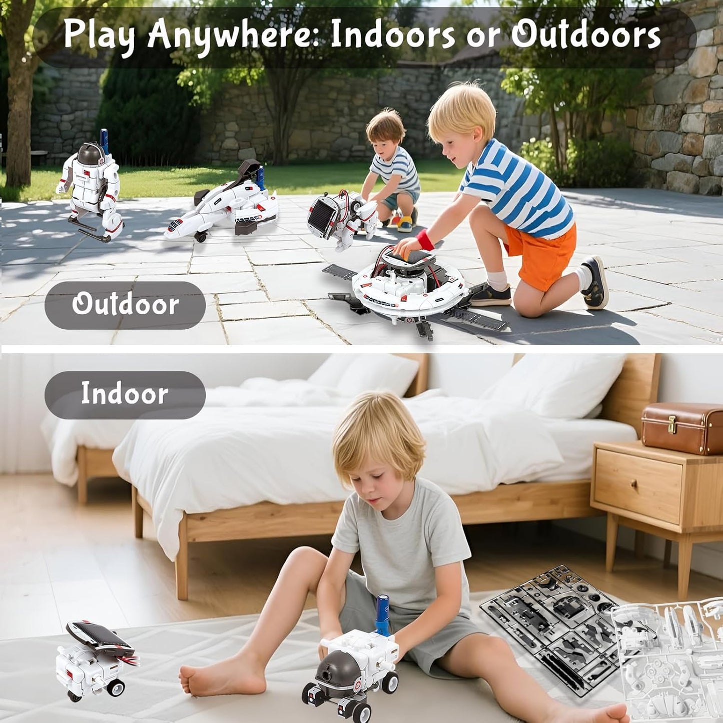 Kit de construcción de robot solar 6 en 1 para niños (USADO)