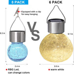 Luces solares, esféricas con pinzas para colgar, multicolor.