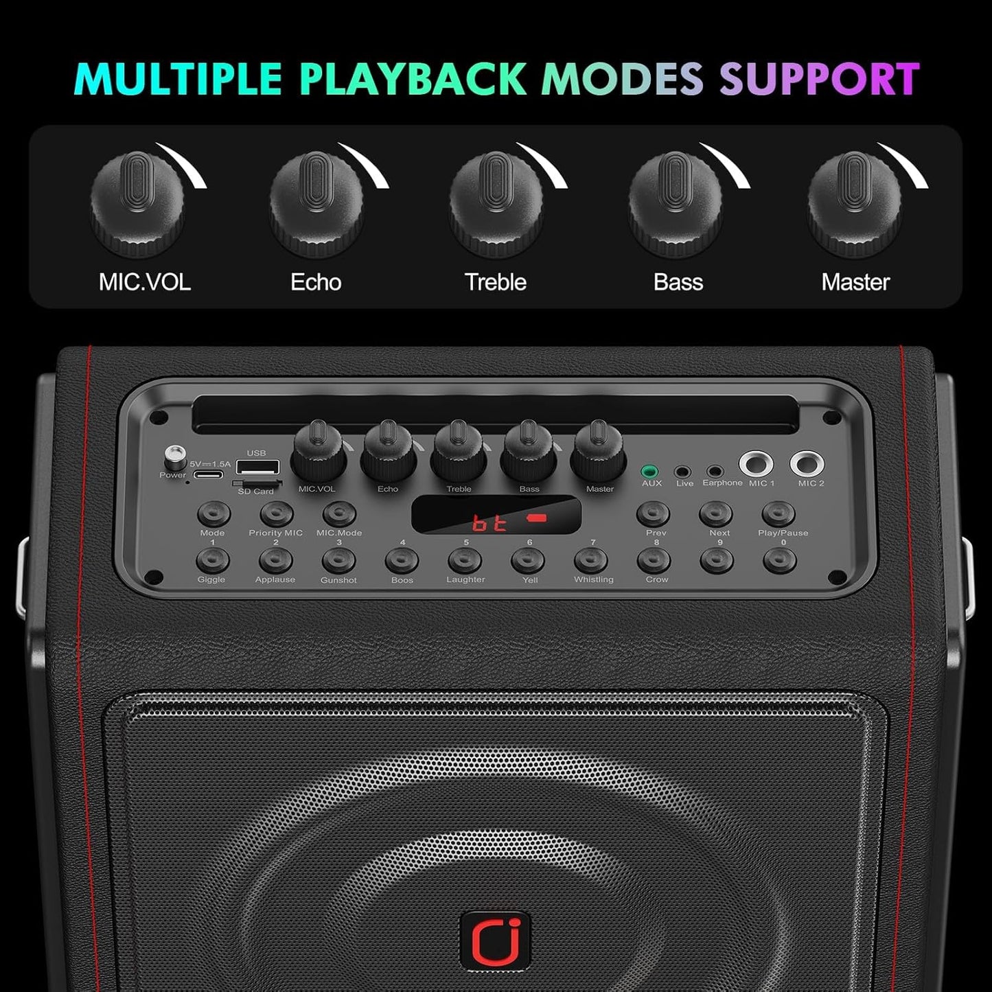 Máquina de karaoke con 2 micrófonos inalámbricos, ms78.